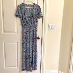 Floral 1-piece jumpsuit blue